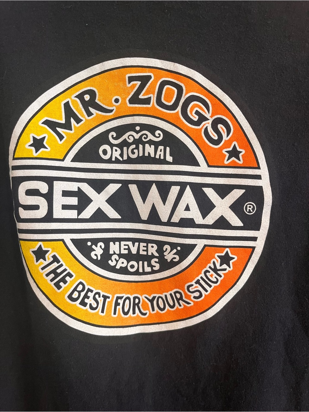 Mr. Zogs Sex Wax black tshirt large Vintage Surf Good Condition - Picture 2 of 9